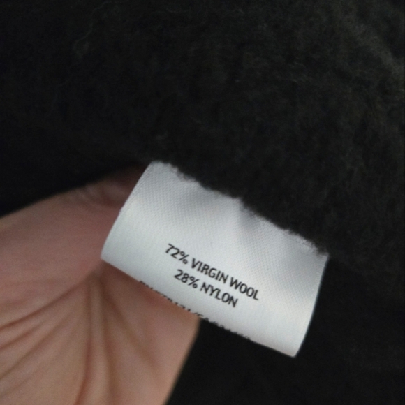 Eileen Fisher Black wool blend single button winter coat | size large - Picture 6 of 9